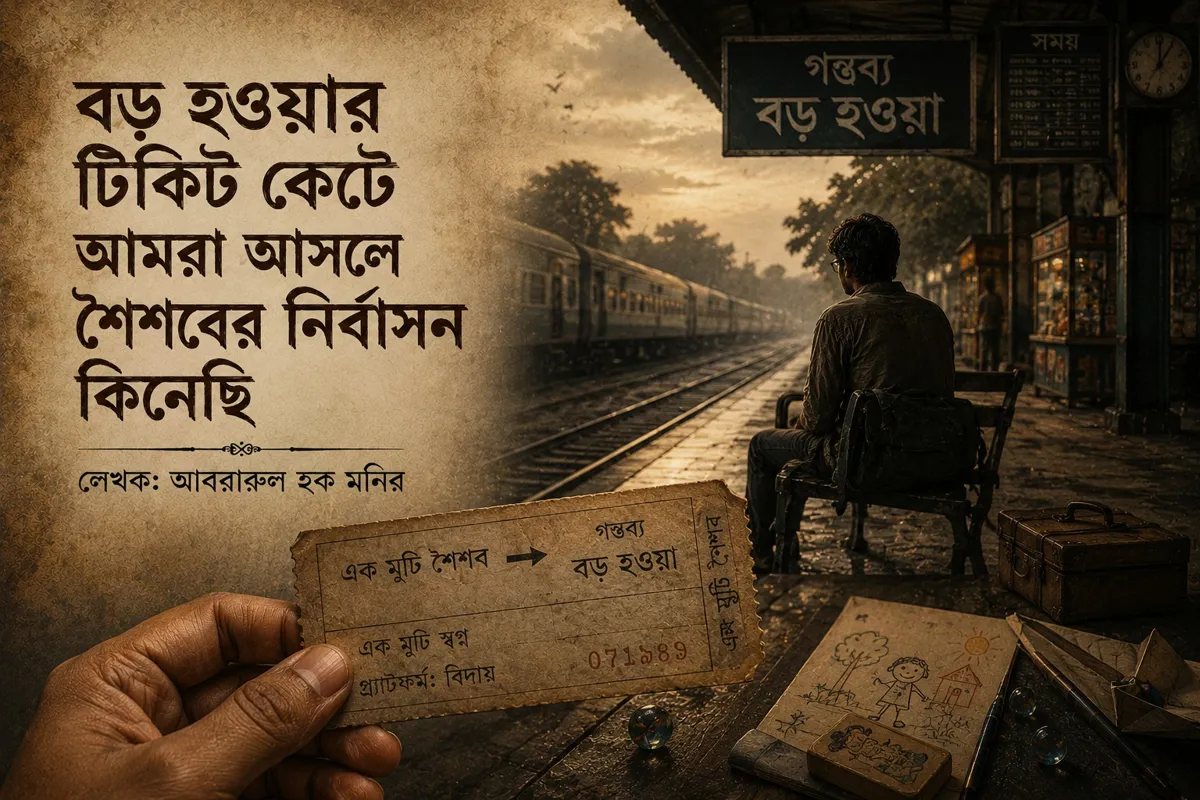 বড় হওয়ার টিকিট কেটে আমরা আসলে শৈশবের নির্বাসন কিনেছি